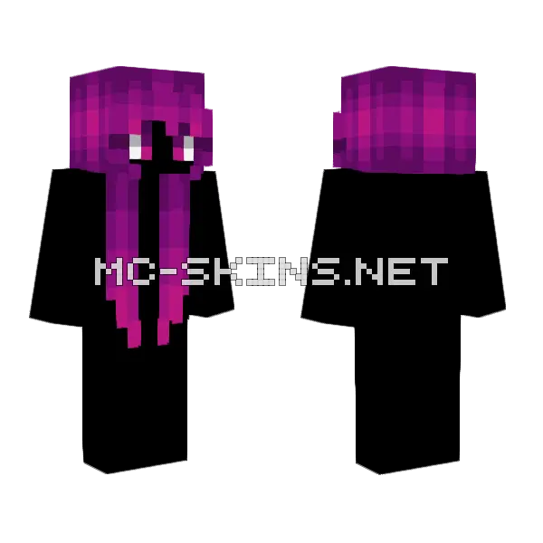 Hb Neon Pink Magenta Minecraft skin, front and back