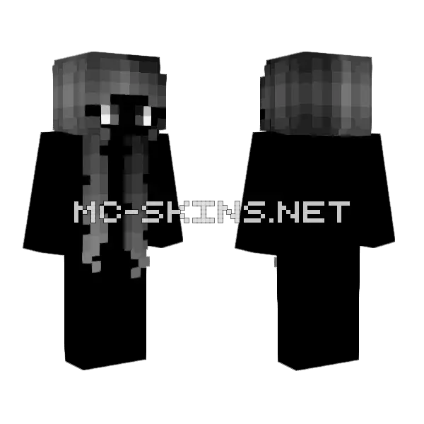 Hb Night Black Ashy Gray Minecraft skin, front and back