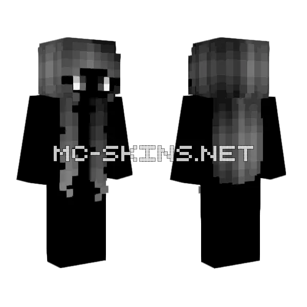 Hb Night Black Ashy Gray V2 Minecraft skin, front and back