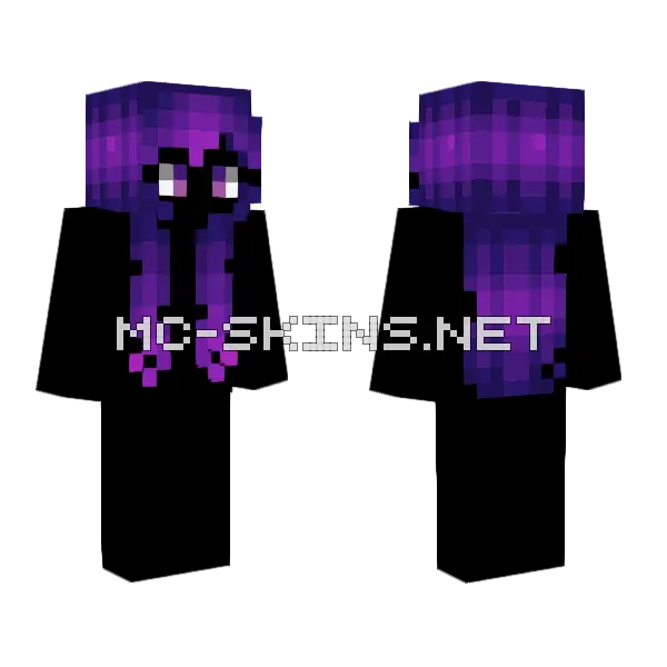 Hb Ombre Galaxy Blue Purple Minecraft skin, front and back