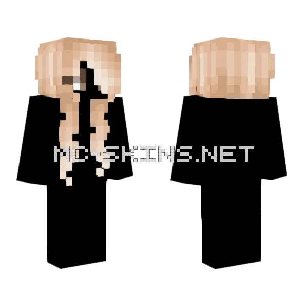 Hb Shiny Blonde Bangs Minecraft skin, front and back