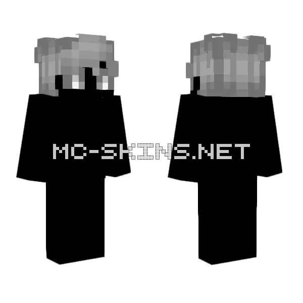 Hb Short Male Silver Minecraft skin, front and back