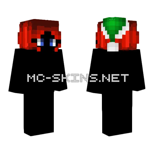 Hb Short Red W Hat Minecraft skin, front and back