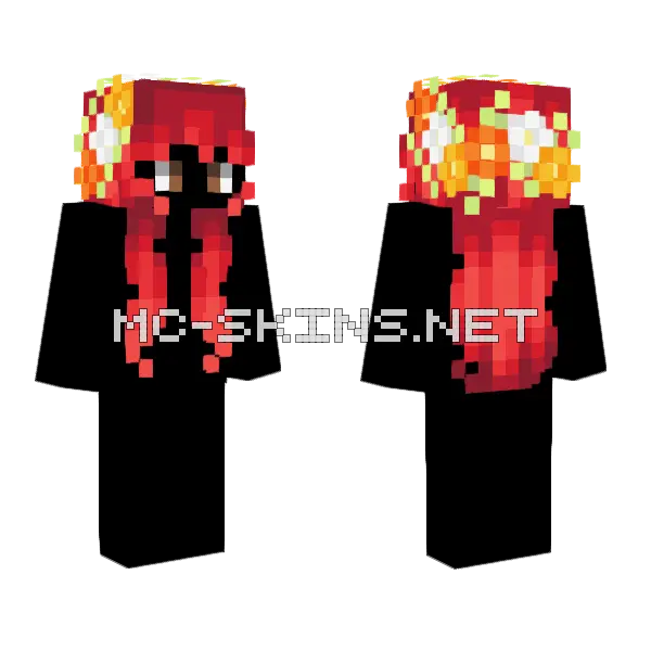 Hb Strawberry Blonde Flowers V2 Minecraft skin, front and back
