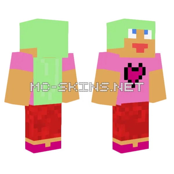 Heart Lexi Minecraft skin, front and back