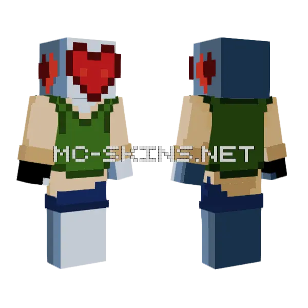 Hearts Skin Minecraft skin, front and back