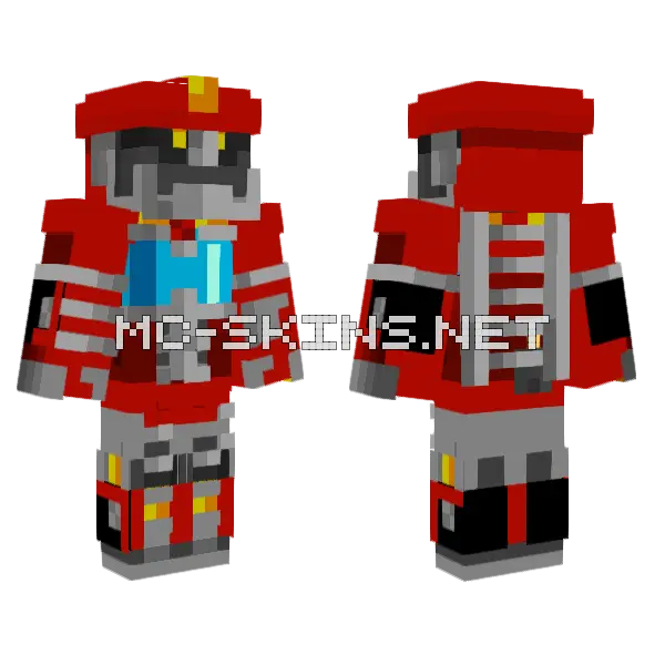 Heatwave Transformers Rescue Bots Minecraft skin, front and back