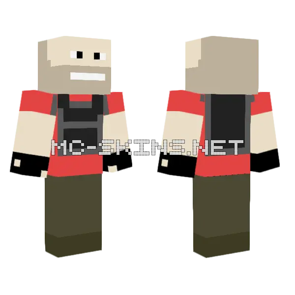 Heavy TF2 No Ammo Minecraft skin, front and back