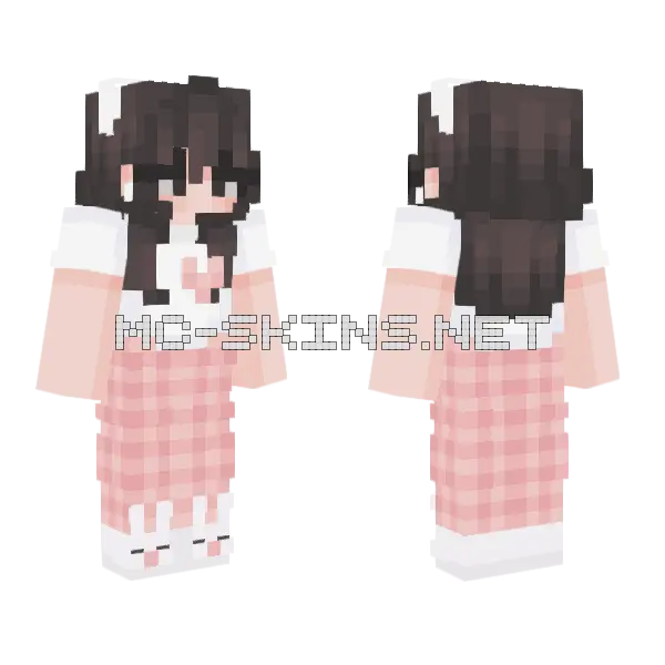 Hehe Me Valentines Minecraft skin, front and back