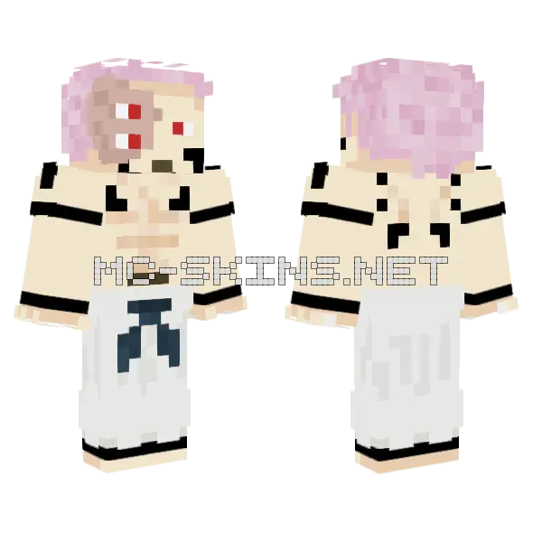 Heian Era Ryomen Sukuna Minecraft skin, front and back