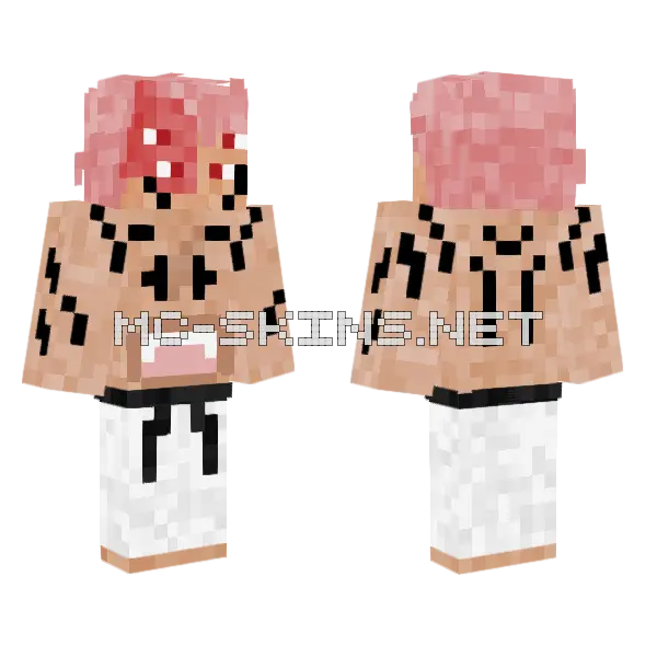Heian Sukuna Minecraft skin, front and back