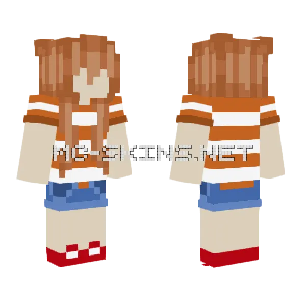 Helbie Summer Time Theme Minecraft skin, front and back