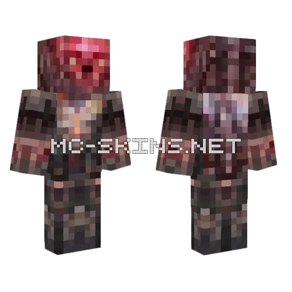 Hellish Cyborg Minecraft skin, front and back