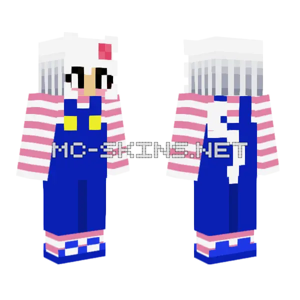 Hello Kitty Minecraft skin, front and back