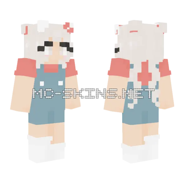 Hello Kitty Minecraft skin, front and back
