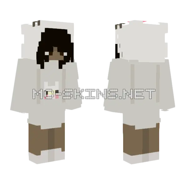 Hello Kitty Minecraft skin, front and back