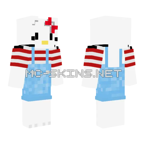 Hello Kitty Minecraft skin, front and back