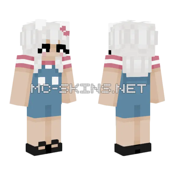 Hello Kitty Minecraft skin, front and back