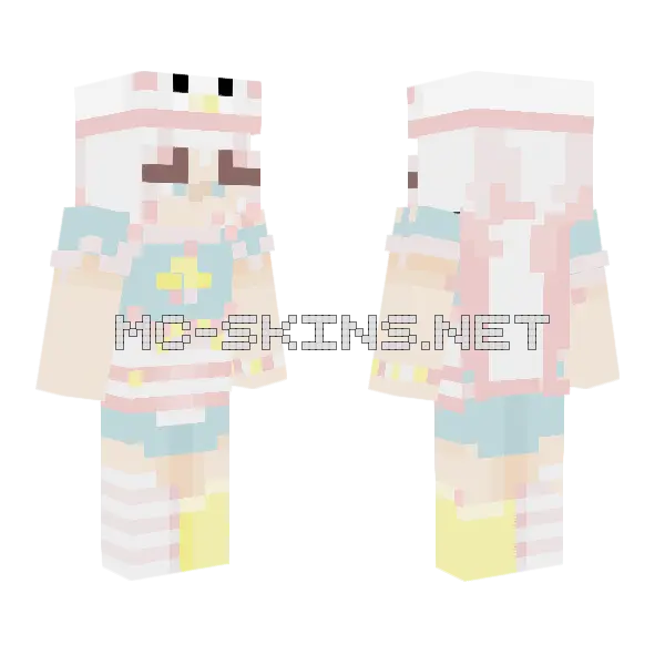 Hello Kitty Baker Minecraft skin, front and back