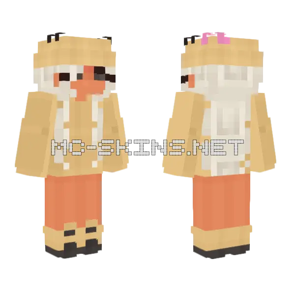 Hello Kitty Beanie Girl Minecraft skin, front and back