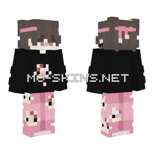 Hello Kitty Boy Minecraft skin, front and back
