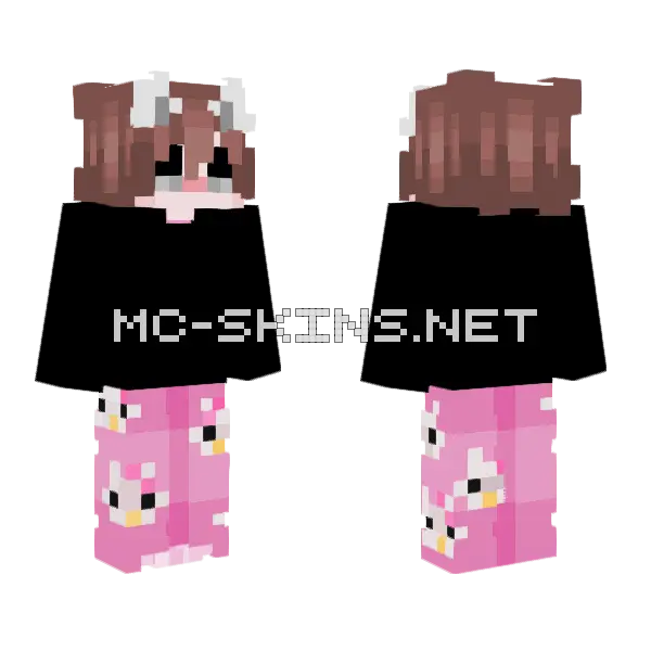 Hello Kitty Boy Base Minecraft skin, front and back