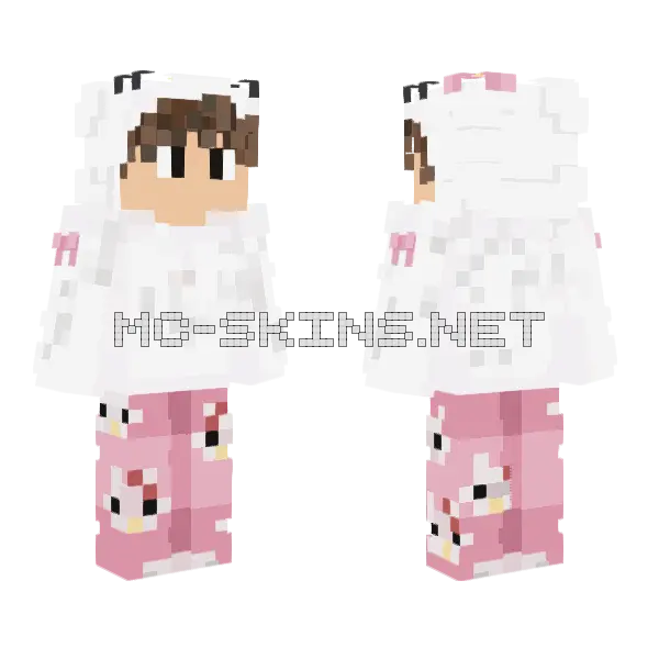 Hello Kitty Boy Skin Minecraft skin, front and back