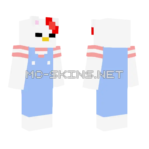 Hello Kitty Minecraft skin, front and back
