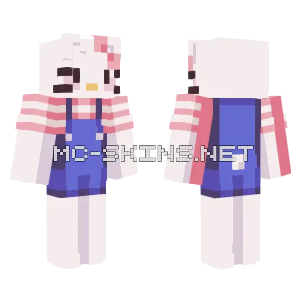Hello Kitty Minecraft skin, front and back