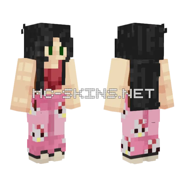 Hello Kitty Girl Minecraft skin, front and back