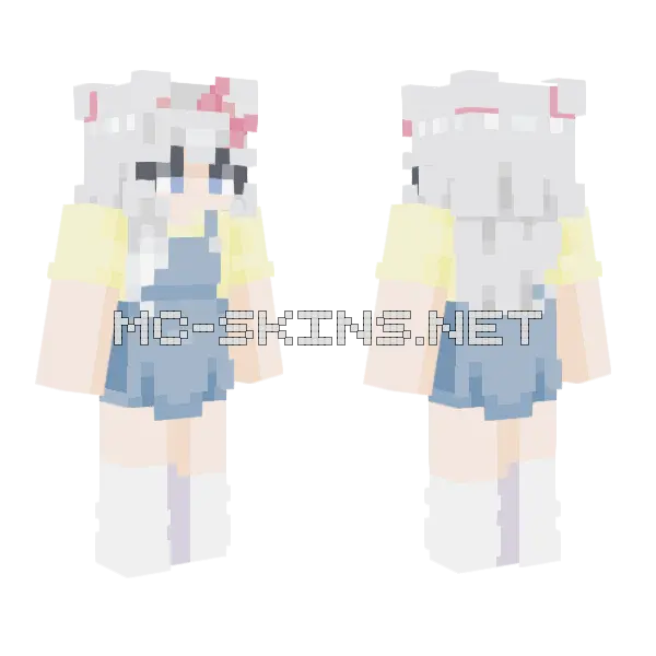 Hello Kitty Girl Minecraft skin, front and back