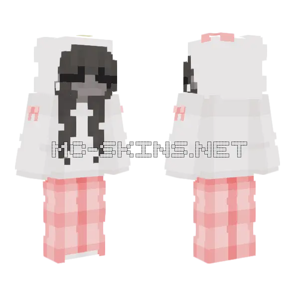 Hello Kitty Hoodie Minecraft skin, front and back