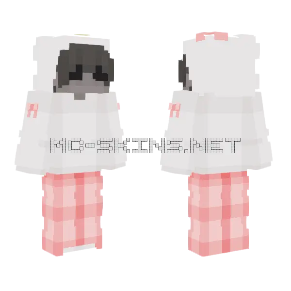 Hello Kitty Hoodie Minecraft skin, front and back