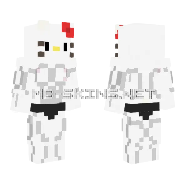 Hello Kitty Muscle Minecraft skin, front and back