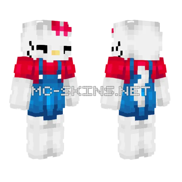 Hello Kitty Outfit 2 Minecraft skin, front and back