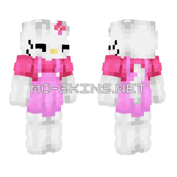 Hello Kitty Outfit Minecraft skin, front and back