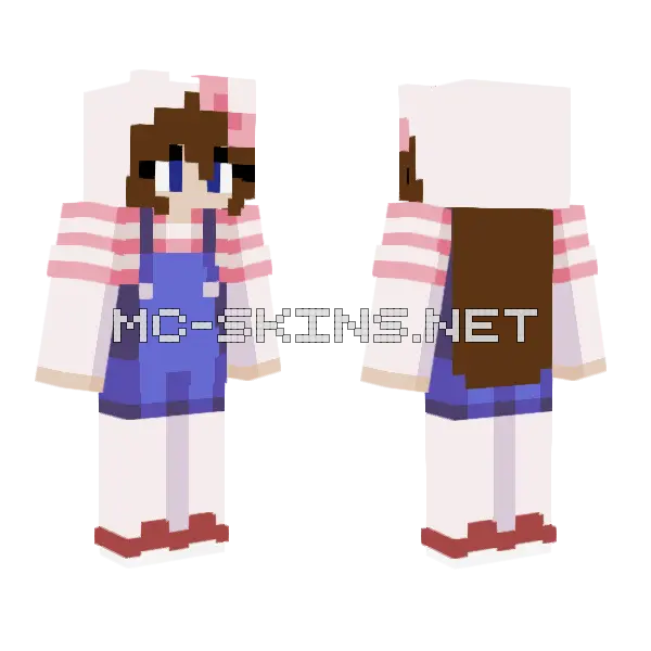 Hello Kitty Outfit Minecraft skin, front and back