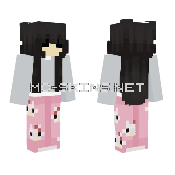 Hello Kitty Pajamas Minecraft skin, front and back