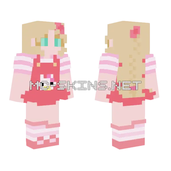 Hello Kitty Reshade Minecraft skin, front and back
