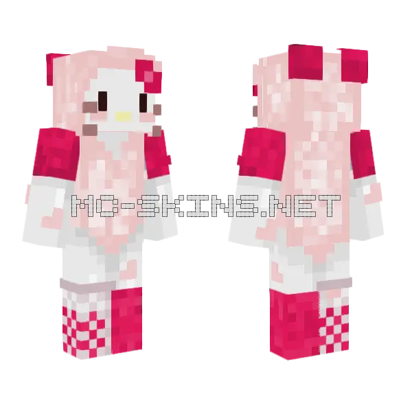 Hello Kitty Skin Minecraft skin, front and back