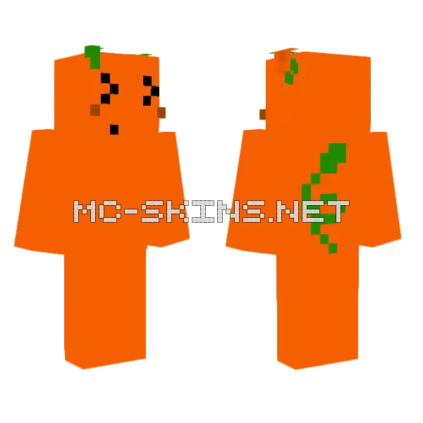 Hello Orange Minecraft skin, front and back