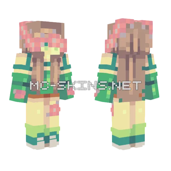 Hello Spring Minecraft skin, front and back