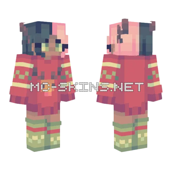 Here Comes Santa Claus Minecraft skin, front and back