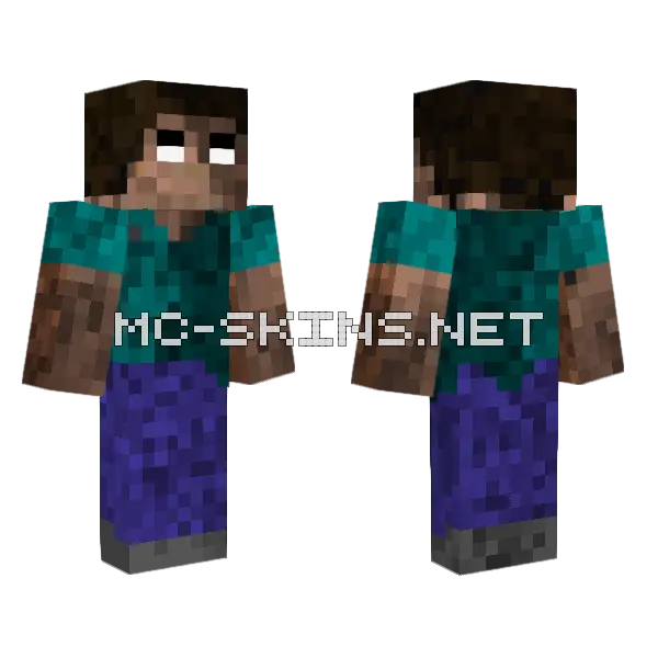 Herobrine 7 Annoying Villagers Minecraft skin, front and back