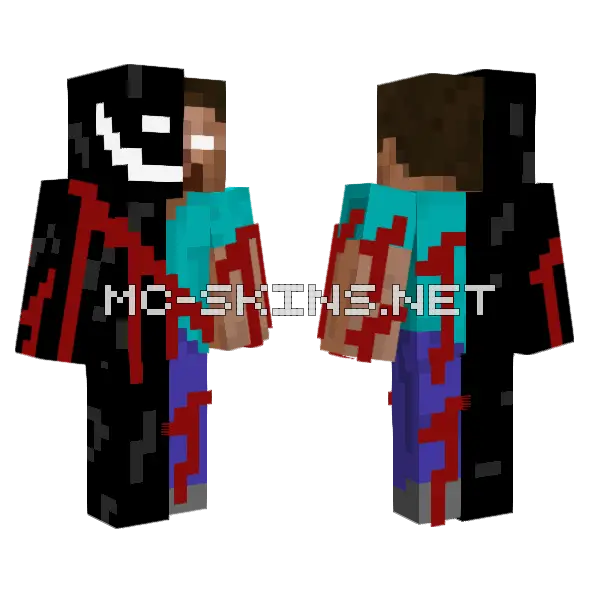 Herobrine Corrompido Minecraft skin, front and back