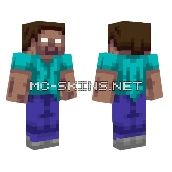 Herobrine Hive Style OG Minecraft skin, front and back