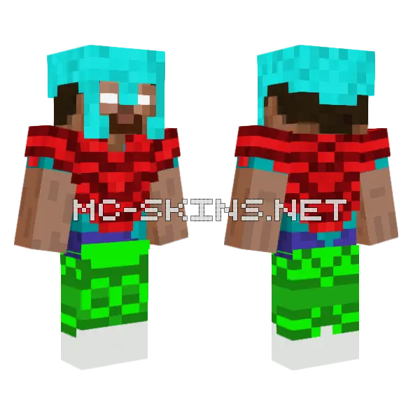 Herobrine In New Armor Minecraft skin, front and back