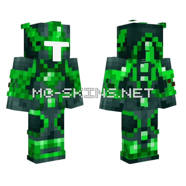 Herobrine Knight Minecraft skin, front and back