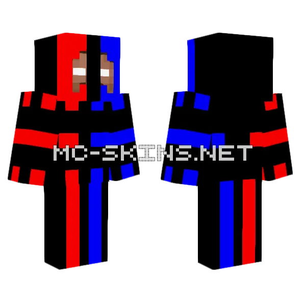 Herobrine Masked Man Minecraft skin, front and back