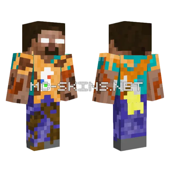 Herobrine Milestone 3 Minecraft skin, front and back